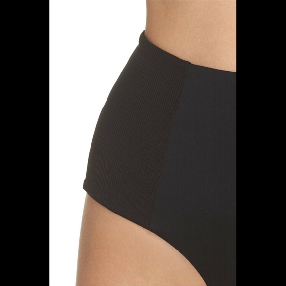 NWT $99 L Space Jackie High Waist Bitsy Cut Bikini Bottoms‎ Black [ Medium ] - Picture 2 of 12